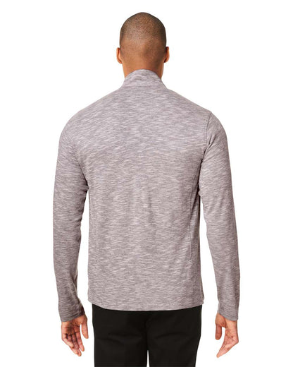 North End Men's Eclipse Jacquard Quarter-Zip Pullover NE415 #colormdl_Burgundy Heather