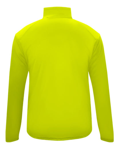 Badger Youth B-Core Quarter-Zip Pullover 2102 #color_Safety Yellow Green/ Graphite