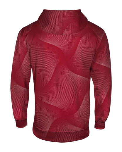 Badger Youth Warp Hooded Long Sleeve T-Shirt 2413 #color_Red