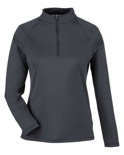 North End Women's Revive Coolcore® Quarter-Zip Pullover NE410W #color_Carbon