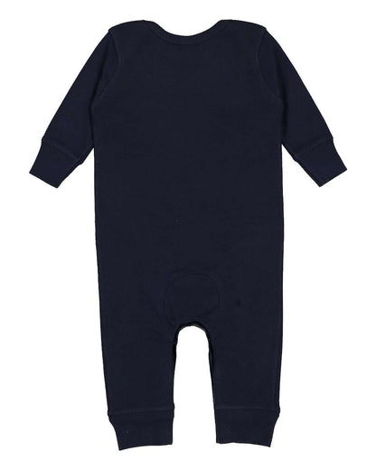 Rabbit Skins Infant Long Legged Baby Rib Bodysuit 4412 #color_Navy