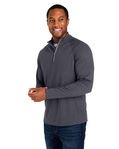 CORE365 Men's Origin Performance Pique Quarter-Zip Pullover CE418 #colormdl_Carbon/ Black