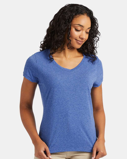Hanes Women's Perfect-T Triblend V-Neck T-Shirt 42VT #colormdl_Royal Triblend