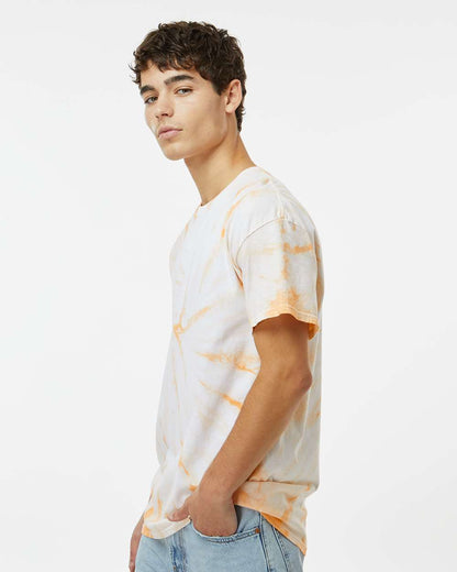 Dyenomite Cyclone Pinwheel Tie-Dyed T-Shirt 200CY #colormdl_Tangerine