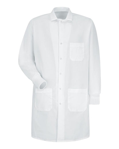 Red Kap Unisex Poplin Specialized Cuffed Lab Coat KP70 #color_White