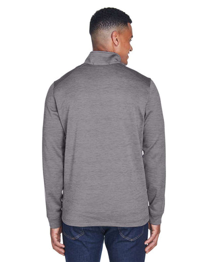 Devon & Jones Men's Newbury Mélange Fleece Quarter-Zip Pullover DG798 #colormdl_Dark Grey Heather
