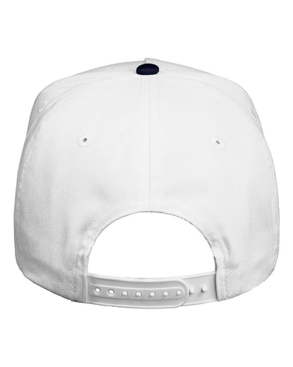 Valucap Five-Panel Twill Cap 8869 #color_White/ Navy