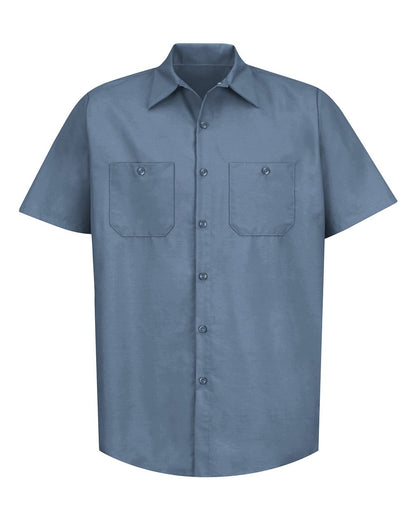 Red Kap Men's Tall Industrial Short Sleeve Work Shirt SP24T #color_Postman Blue