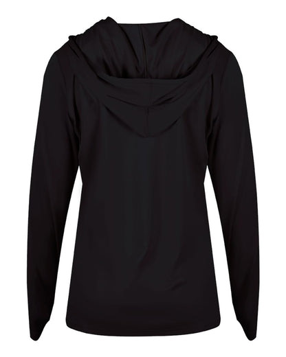 Badger Women's B-Core Long Sleeve Hooded T-Shirt 4165 #color_Black