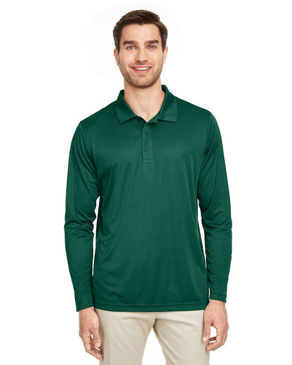 Team 365 Men's Zone Performance Long Sleeve Polo TT51L #colormdl_Sport Forest