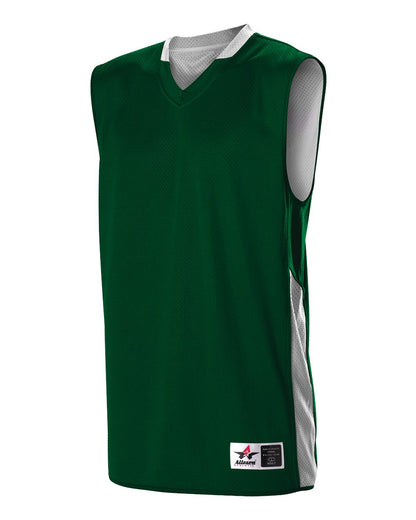 Alleson Athletic Women's Single Ply Reversible Jersey 589RSPW #color_Forest/ White