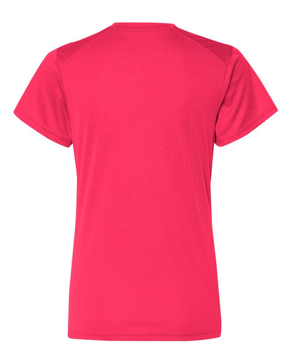 Badger Women’s B-Core V-Neck T-Shirt 4162 #color_Hot Coral