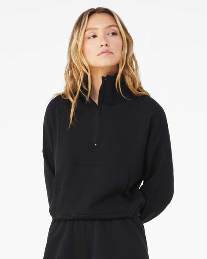 BELLA + CANVAS Women’s Sponge Fleece Half Zip Pullover 3953 #colormdl_Black