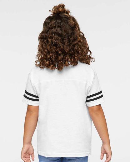 Rabbit Skins Toddler Football Fine Jersey Tee 3037 #colormdl_White Solid/ Black