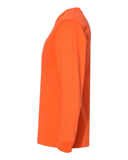 Bayside USA-Made Long Sleeve Pocket T-Shirt 8100 #color_Orange