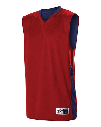 Alleson Athletic Single Ply Reversible Jersey 589RSP #color_Red/ Navy