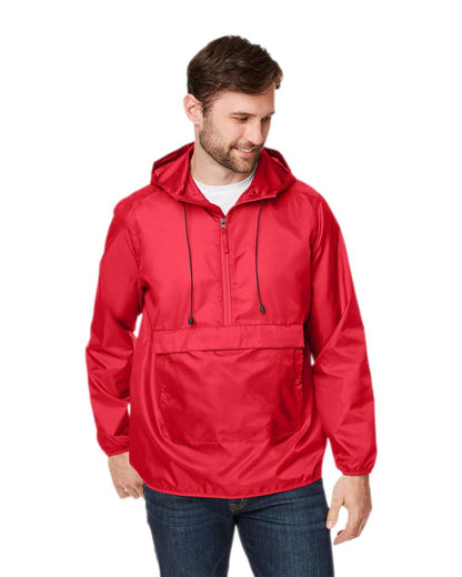 Team 365 Unisex Zone Protect Packable Anorak Jacket TT77 #colormdl_Sport Red