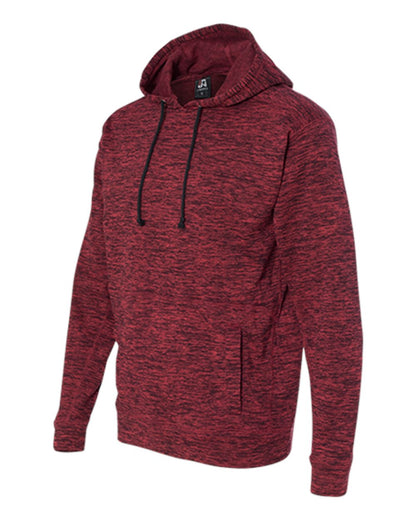 J. America Men's Cosmic Fleece Hooded Sweatshirt 8613 #color_Red Fleck