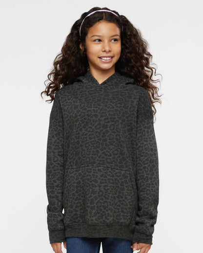 LAT Youth Fleece Hoodie Sweatshirt 2296 #colormdl_Black Leopard