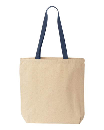 Liberty Bags Natural Tote with Contrast-Color Handles 8868 #color_Natural/ Navy