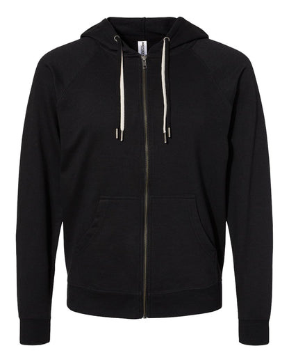 Independent Trading Co. Icon Lightweight Loopback Terry Full-Zip Hooded Sweatshirt SS1000Z #color_Black