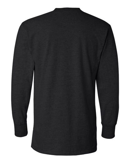 J. America Men's Vintage Brushed Jersey Henley 8244 #color_Black