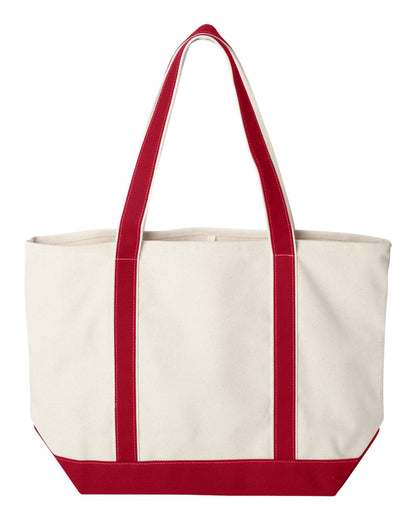 Liberty Bags Carmel Classic XL Cotton Canvas Resort Tote 8872 #color_Natural/ Red