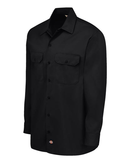 Dickies Men's Tall Long Sleeve Work Shirt 5574T #color_Black