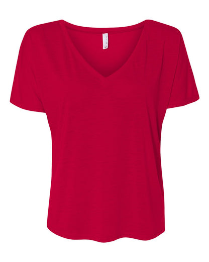 BELLA + CANVAS Women’s Slouchy V-Neck Tee 8815 #color_Red