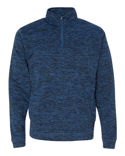 J. America Men's Cosmic Fleece Quarter-Zip Sweatshirt 8614 #color_Royal Fleck