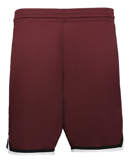 Alleson Athletic Youth Retro Basketball Shorts A54000 #color_Maroon/ Black/ White
