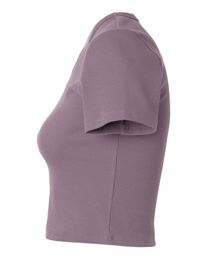 American Apparel Women's Baby Rib Cropped Tee BR210 #color_Smokey Violet
