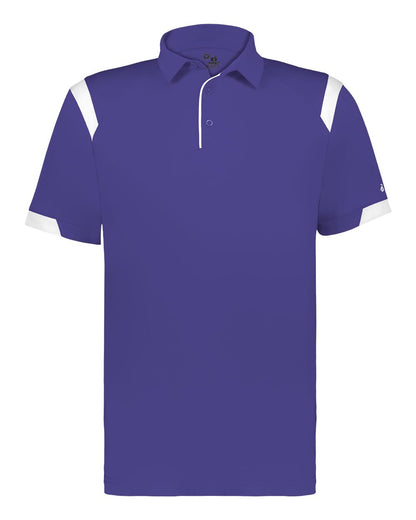 Badger Men's On the Rise Polo 3350 #color_Purple/ White
