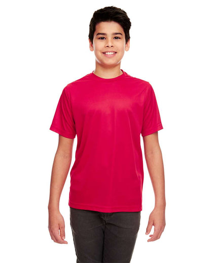 UltraClub Youth Cool & Dry Sport Performance Interlock T-shirt 8420Y #colormdl_Red
