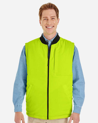 Harriton Unisex Dockside Interactive Reversible Freezer Vest M776 #colormdl_Black/ Safety Yellow