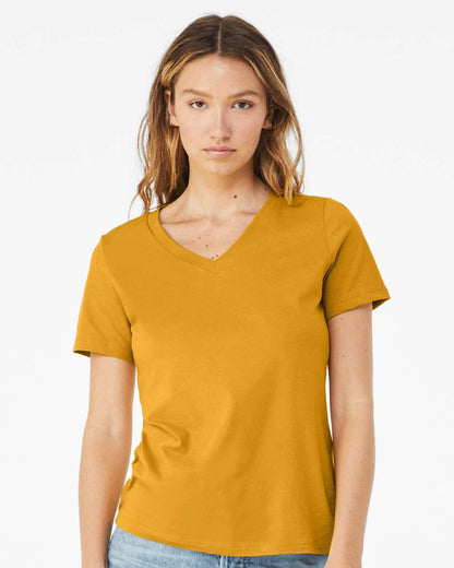 BELLA + CANVAS Women’s Relaxed Jersey V-Neck Tee 6405 #colormdl_Mustard