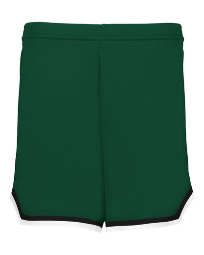 Alleson Athletic Women's Retro Basketball Shorts A56000 #color_Forest/ Black/ White