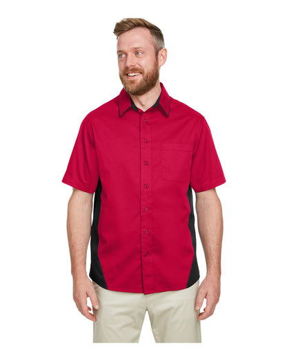 Harriton Men's Flash IL Colorblock Shirt M586 #colormdl_Red/ Black