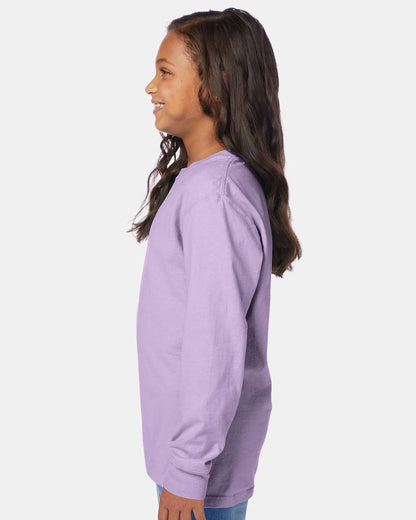 ComfortWash by Hanes Garment-Dyed Youth Long Sleeve T-Shirt GDH275 #colormdl_Future Lavender