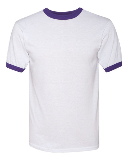 Augusta Sportswear 50/50 Ringer T-Shirt 710 #color_White/ Purple