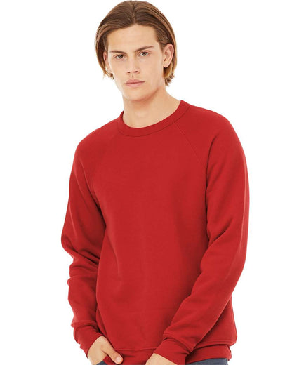 BELLA + CANVAS Sponge Fleece Raglan Crewneck Sweatshirt 3901 #colormdl_Red