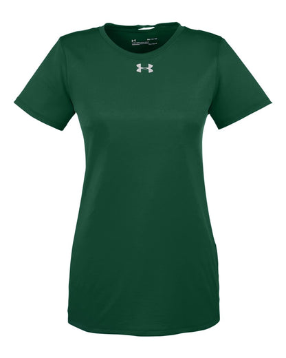 Under Armour Women's Locker 2.0 T-Shirt 1305510 #color_Forest Green/ Metallic Silver