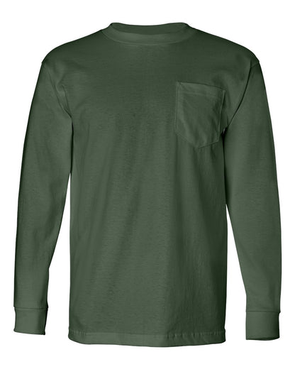 Bayside USA-Made Long Sleeve Pocket T-Shirt 8100 #color_Forest Green