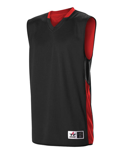 Alleson Athletic Single Ply Reversible Jersey 589RSP #color_Black/ Red