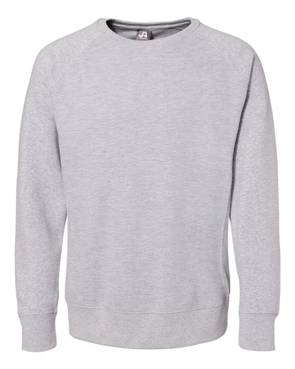 J. America Men's Ripple Fleece Raglan Crewneck Sweatshirt 8707 #color_Oxford