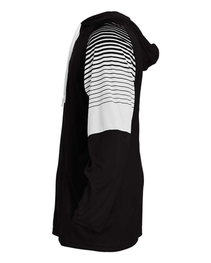 Badger Men's Lineup Hooded Long Sleeve T-Shirt 4211 #color_Black
