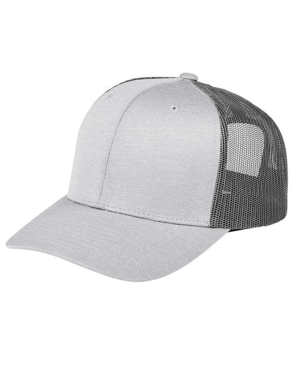 Team 365 Youth Zone Sonic Heather Trucker Cap TT802Y #color_Athletic Heather/ Sport Graphite
