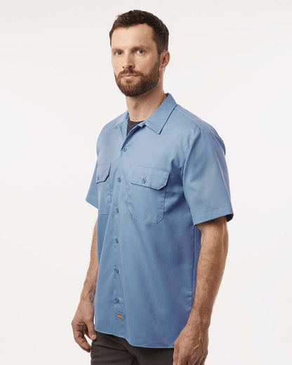Dickies Men's Tall Short Sleeve Work Shirt 2574T #colormdl_Gulf Blue