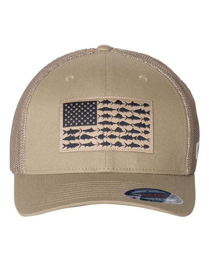 Columbia PFG Fish Flag Mesh™ Flexfit® Cap 183681 #color_Tusk/ Fish Flag