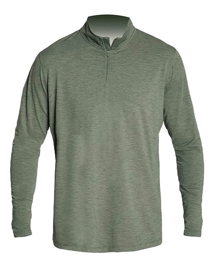 ANETIK Men's Low Pro Quarter-Zip Pullover MVQTRL9 #color_Dark Olive Heathered